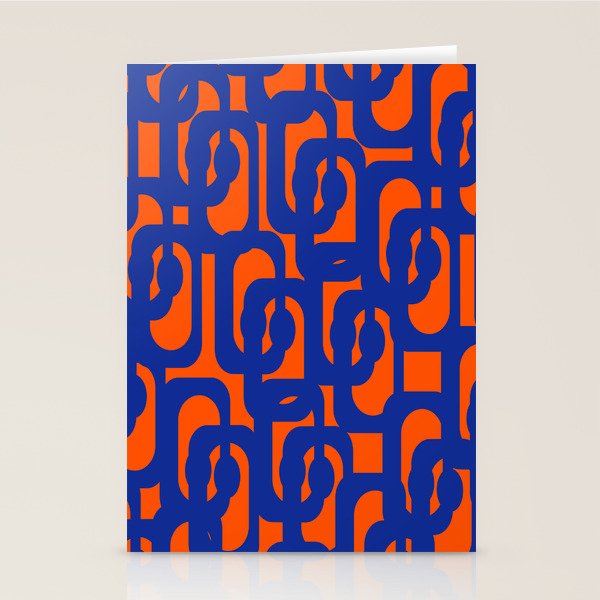 Contemporary Abstract Loop Pattern in Bright Blue and Orange Stationery Card Gallery Image 2