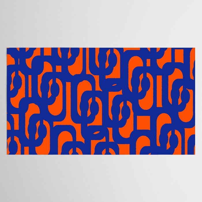 Contemporary Abstract Loop Pattern in Bright Blue and Orange Tablecloth Gallery Image 2