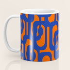 Contemporary Abstract Loop Pattern in Bright Blue and Orange Coffee Mug Gallery Image 3