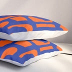 Contemporary Abstract Loop Pattern in Bright Blue and Orange Pillow Sham Gallery Image 3