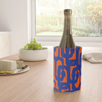 Contemporary Abstract Loop Pattern in Bright Blue and Orange Wine Chiller Gallery Image 4