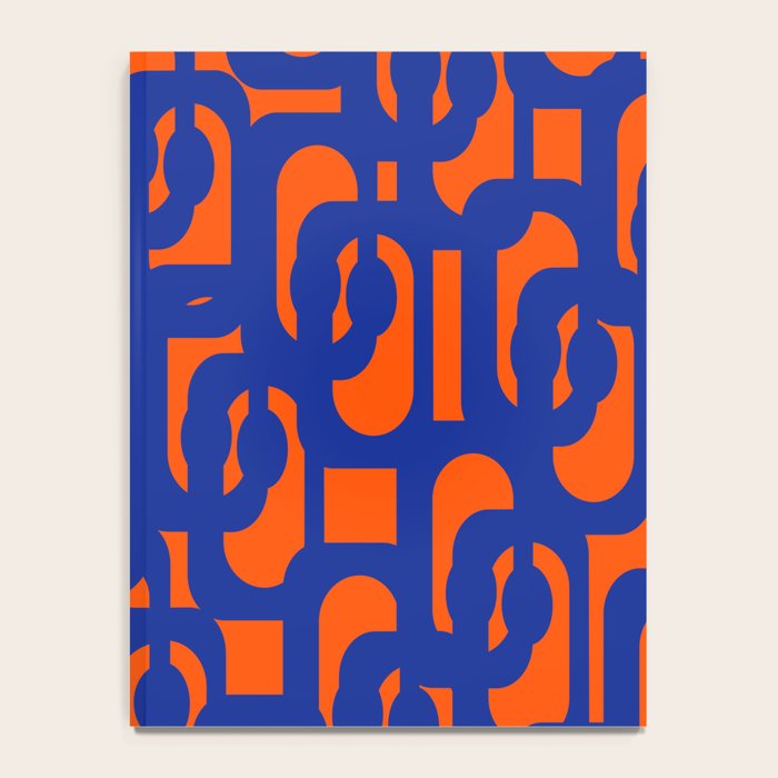 Contemporary Abstract Loop Pattern in Bright Blue and Orange Notebook Gallery Image 4