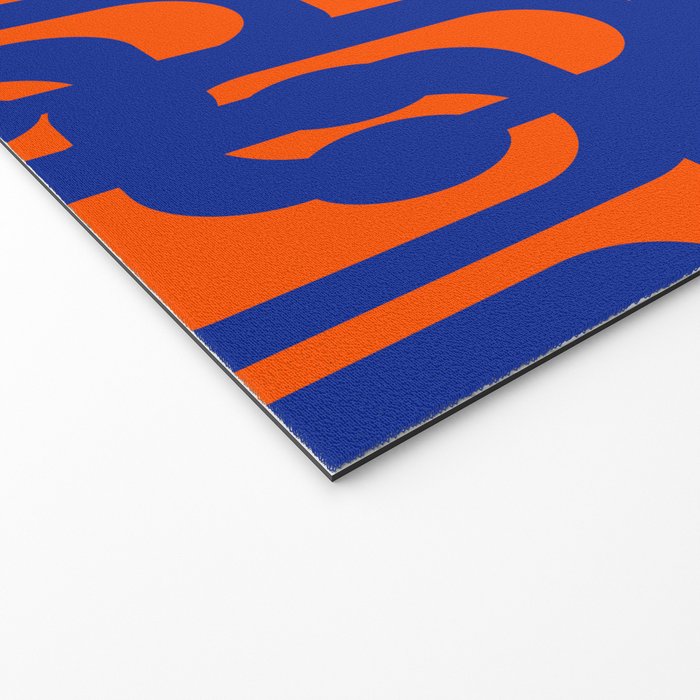 Contemporary Abstract Loop Pattern in Bright Blue and Orange Welcome Mat Gallery Image 2