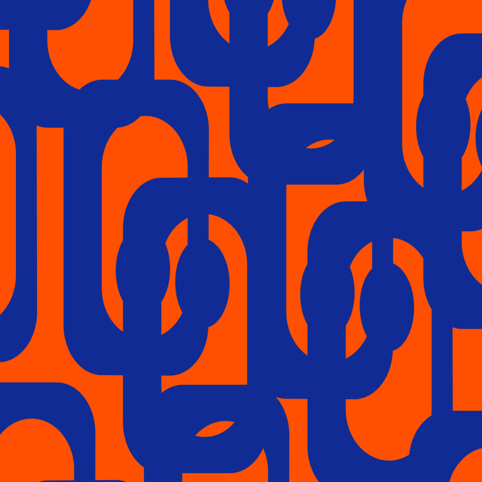Contemporary Abstract Loop Pattern in Bright Blue and Orange Coffee Mug Gallery Image 2