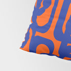 Contemporary Abstract Loop Pattern in Bright Blue and Orange Pillow Sham Gallery Image 4