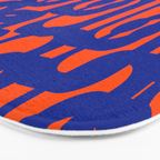Contemporary Abstract Loop Pattern in Bright Blue and Orange Bath Mat Gallery Image 3
