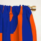 Contemporary Abstract Loop Pattern in Bright Blue and Orange Window Curtain Gallery Image 2