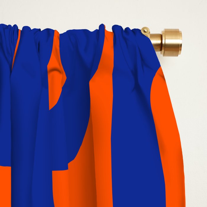 Contemporary Abstract Loop Pattern in Bright Blue and Orange Window Curtain Gallery Image 2