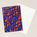 Contemporary Abstract Loop Pattern in Bright Blue and Orange Stationery Card Gallery Image 2