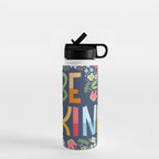 Be kind, floral Water Bottle Gallery Image 1