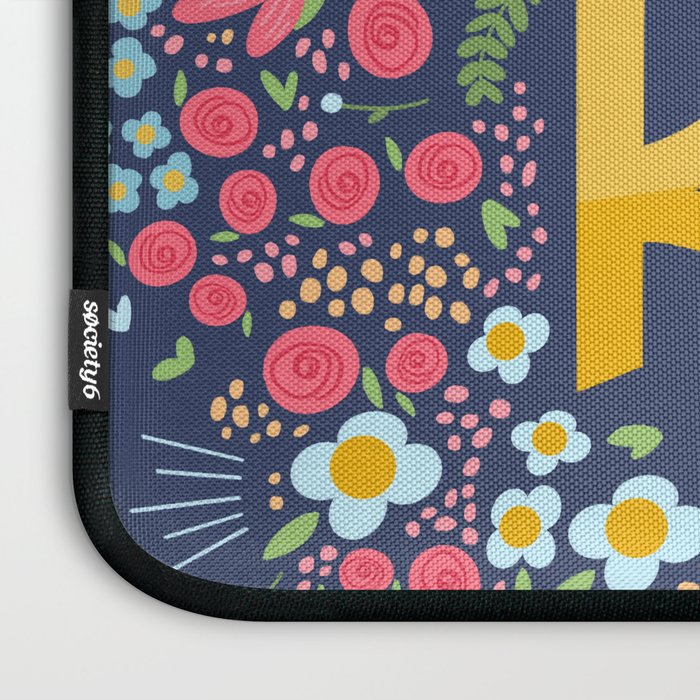 Be kind, floral Laptop Sleeve Gallery Image 3