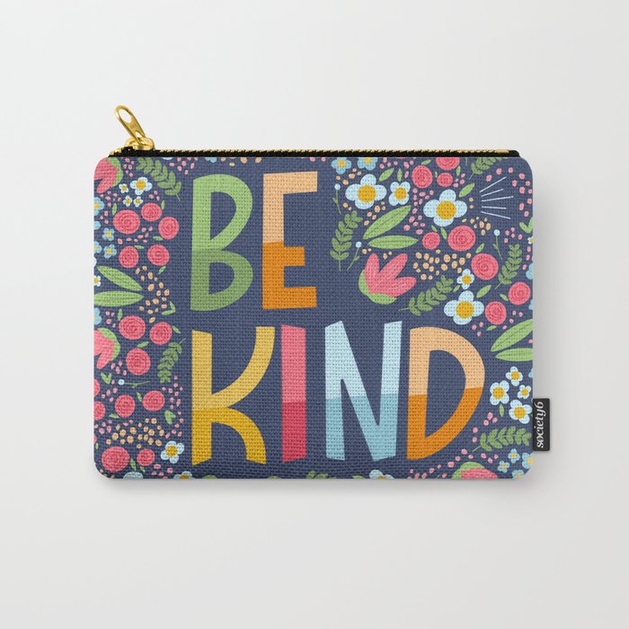 Be kind, floral Carry All Pouch Gallery Image 1