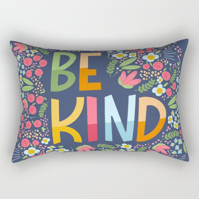 Be kind, floral Rectangular Pillow Gallery Image 2