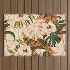 Flowering tropical coral bloom Outdoor Rug Gallery Image 1