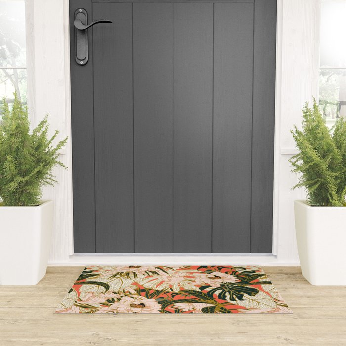 Flowering tropical coral bloom Welcome Mat Gallery Image 3