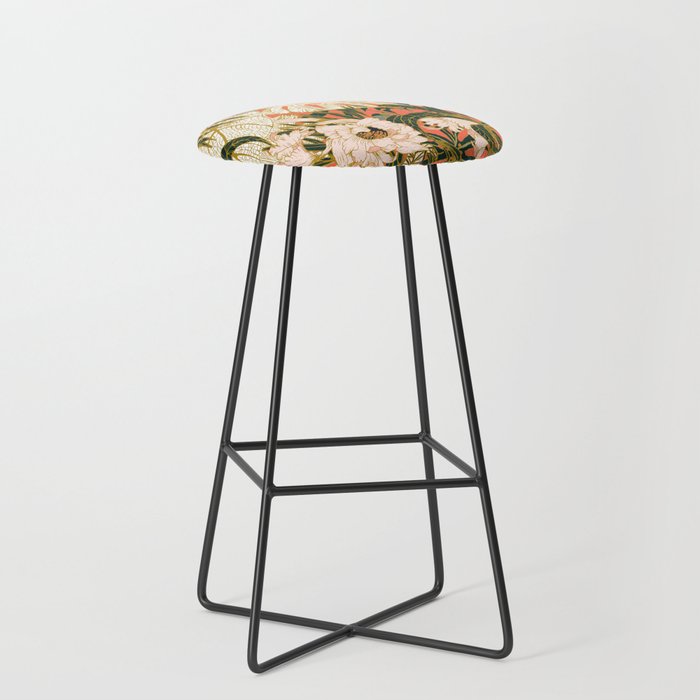 Flowering tropical coral bloom Stool Gallery Image 1