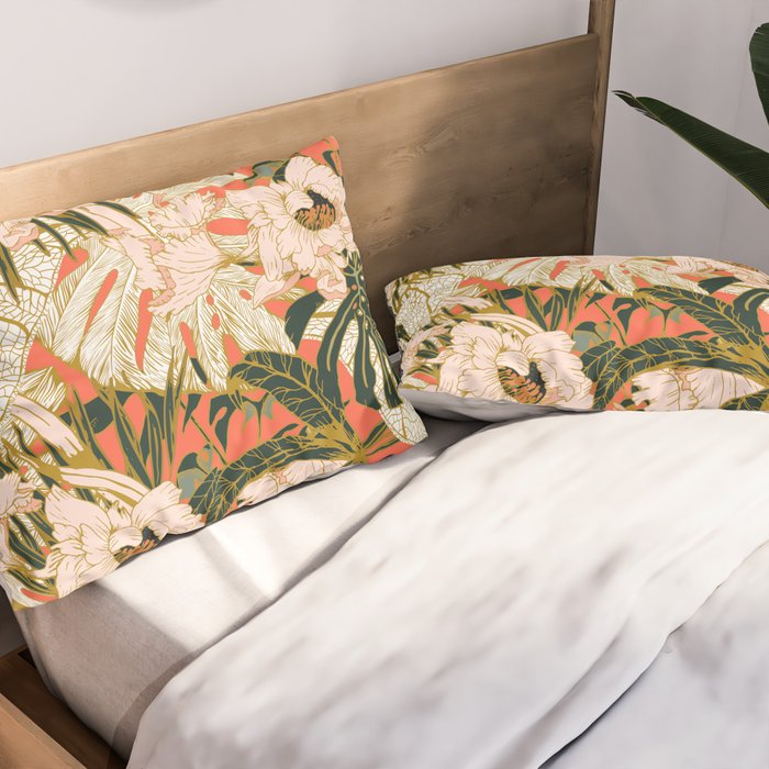 Flowering tropical coral bloom Pillow Sham Gallery Image 2