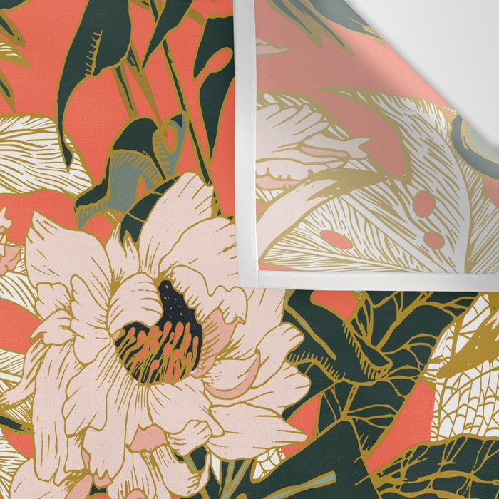 Flowering tropical coral bloom Wall Tapestry Gallery Image 3