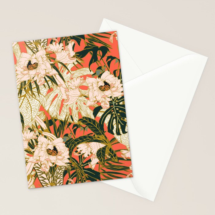 Flowering tropical coral bloom Stationery Card Gallery Image 2