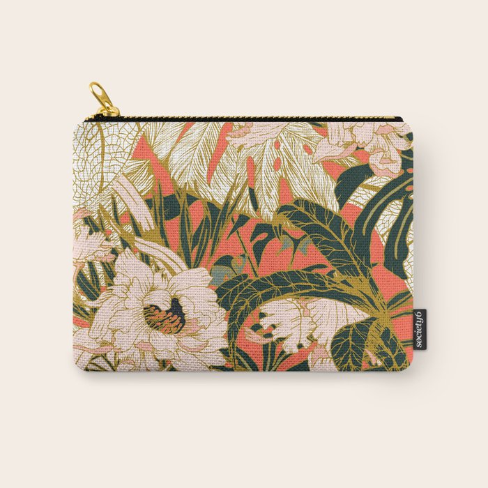 Flowering tropical coral bloom Carry All Pouch Gallery Image 1