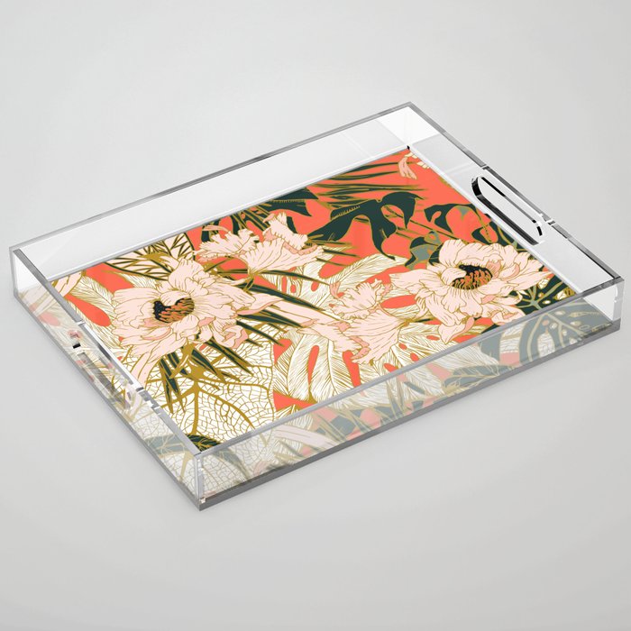 Flowering tropical coral bloom Acrylic Tray Gallery Image 1