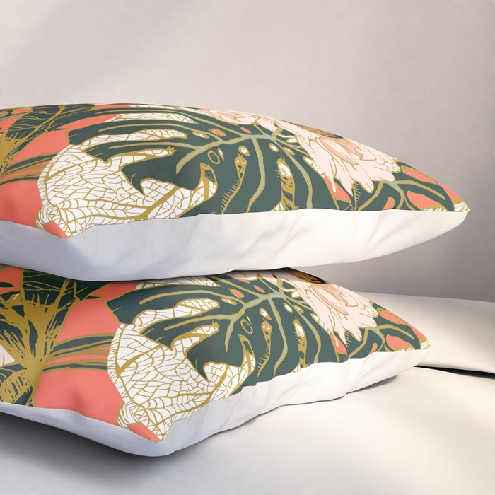 Flowering tropical coral bloom Pillow Sham Gallery Image 3