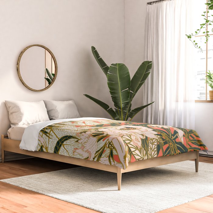 Flowering tropical coral bloom Comforter Gallery Image 2