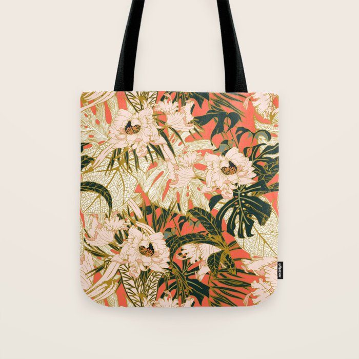 Flowering tropical coral bloom Tote Bag Gallery Image 1
