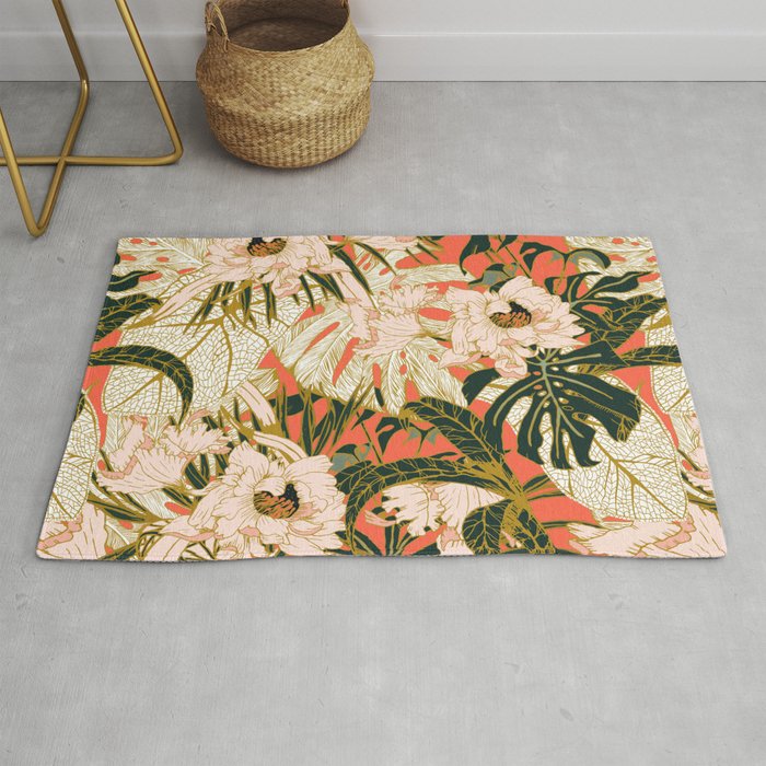 Flowering tropical coral bloom Rug Gallery Image 1