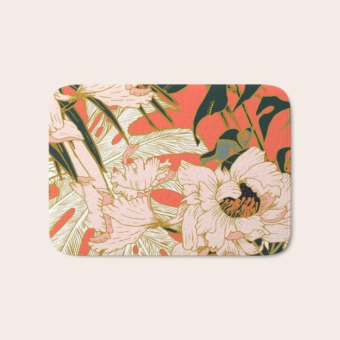 Flowering tropical coral bloom Bath Mat Gallery Image 1