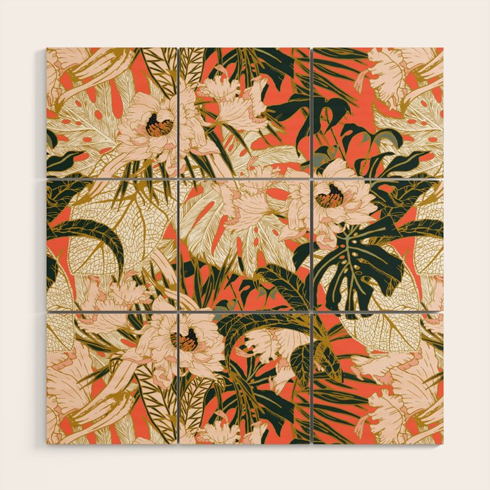 Flowering tropical coral bloom Wood Wall Art Gallery Image 1
