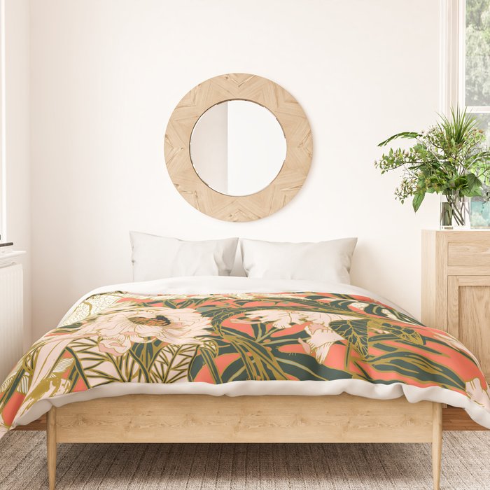 Flowering tropical coral bloom Duvet Cover Gallery Image 3