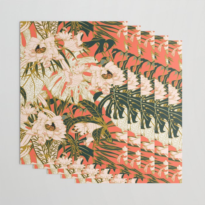 Flowering tropical coral bloom Wrapping Paper Gallery Image 3
