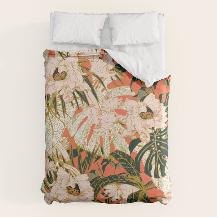 Flowering tropical coral bloom Duvet Cover Gallery Image 6