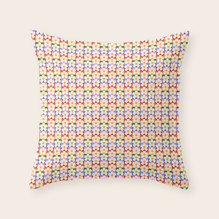 Mod Daisies  Throw Pillow Gallery Image 6