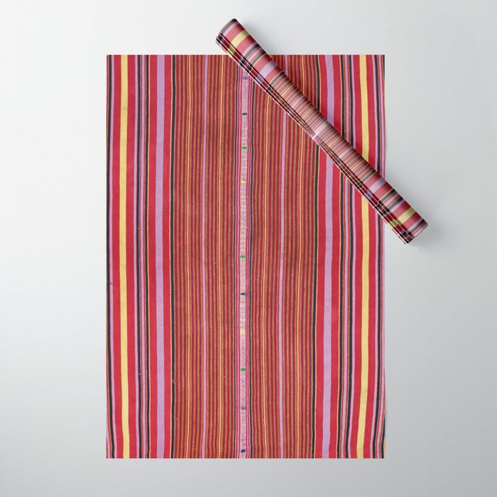 Vintage Guatemalan Colorful Striped Textile Pattern Wrapping Paper Gallery Image 1
