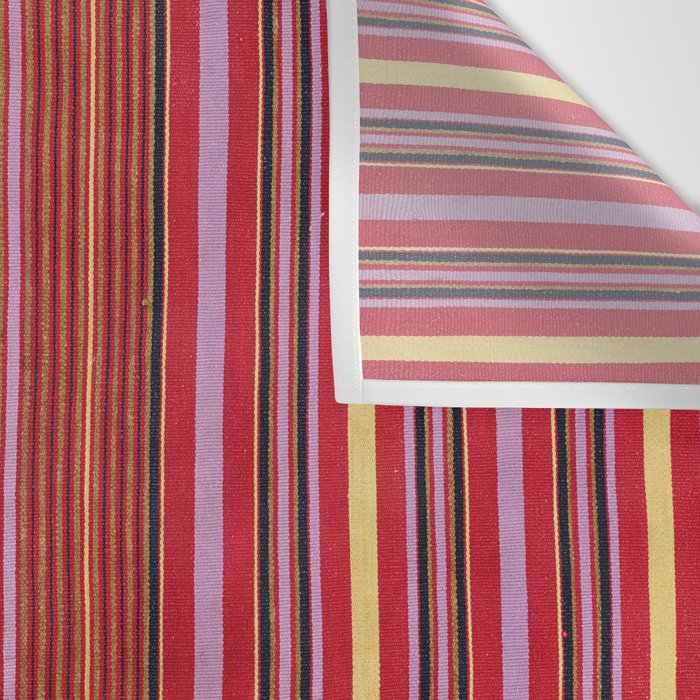 Vintage Guatemalan Colorful Striped Textile Pattern Wall Tapestry Gallery Image 3