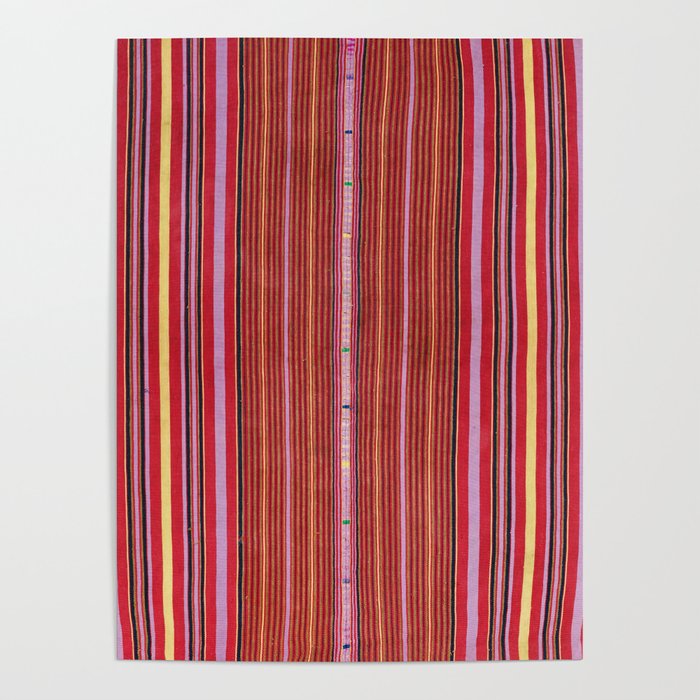 Vintage Guatemalan Colorful Striped Textile Pattern Poster Gallery Image 4