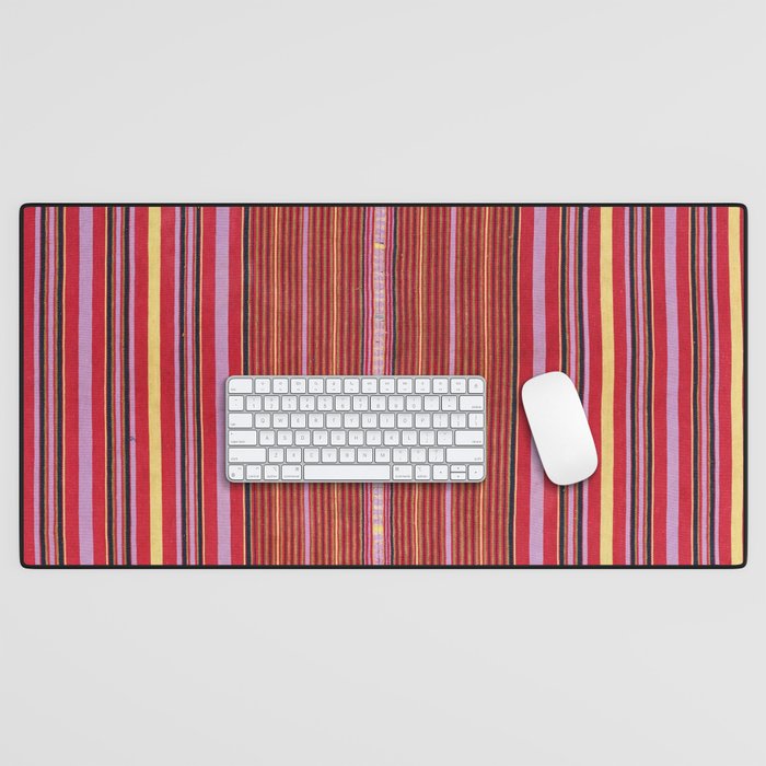 Vintage Guatemalan Colorful Striped Textile Pattern Desk Mat Gallery Image 1