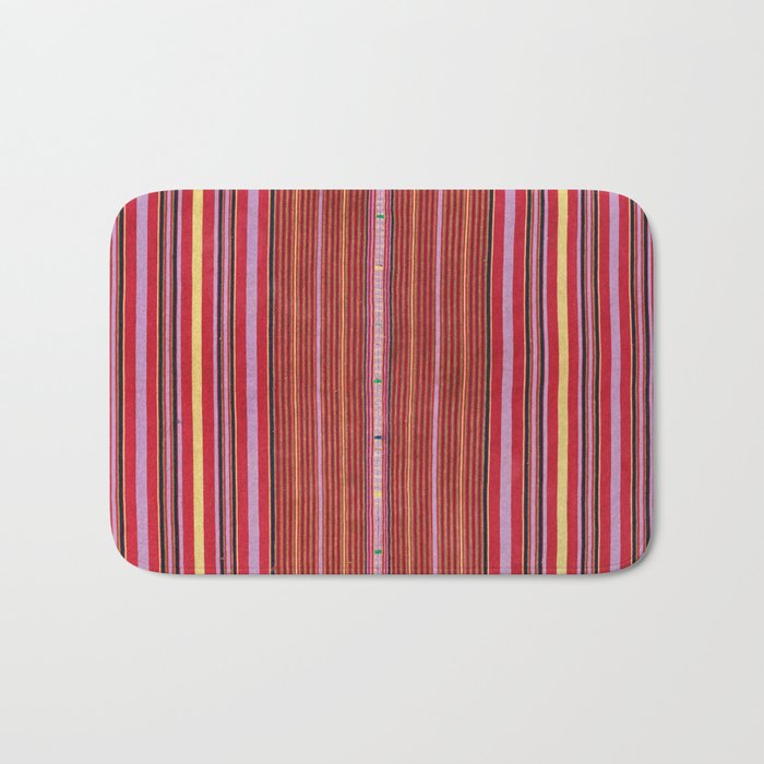 Vintage Guatemalan Colorful Striped Textile Pattern Bath Mat Gallery Image 1