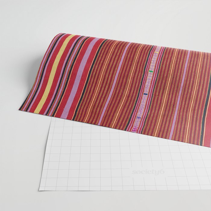 Vintage Guatemalan Colorful Striped Textile Pattern Wrapping Paper Gallery Image 2