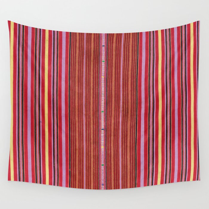 Vintage Guatemalan Colorful Striped Textile Pattern Wall Tapestry Gallery Image 4