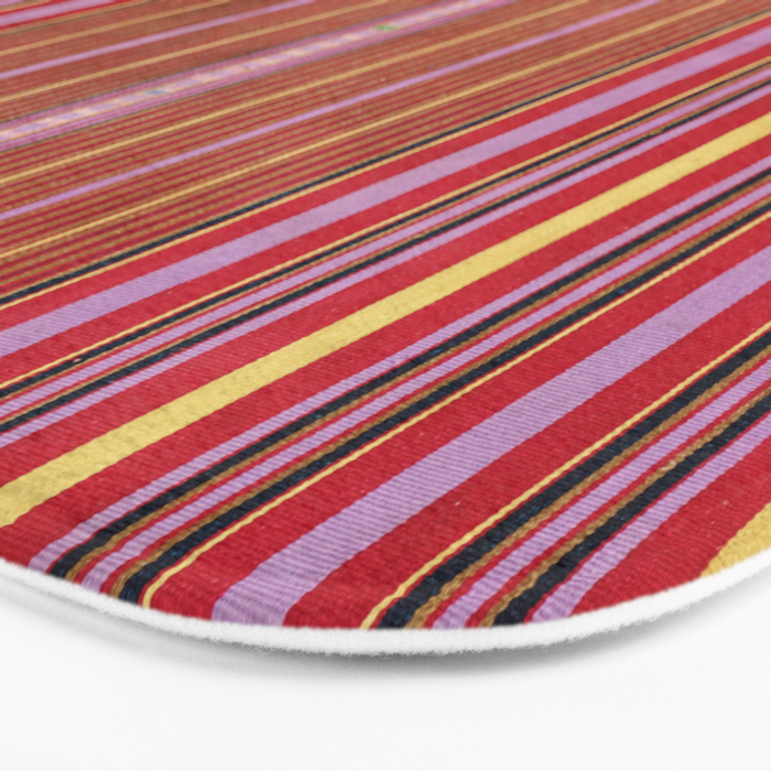 Vintage Guatemalan Colorful Striped Textile Pattern Bath Mat Gallery Image 3