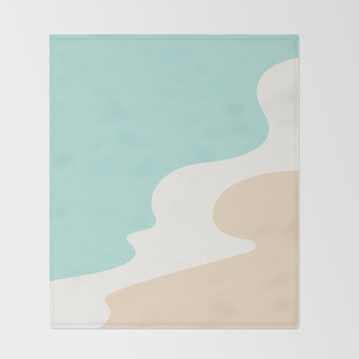 Sand and Sea Coastal Shoreline Throw Blanket Gallery Image 2