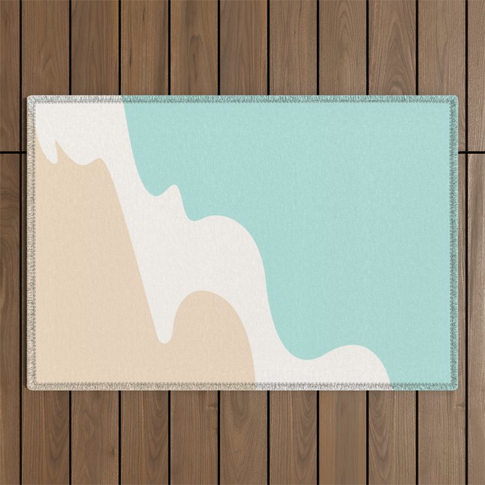 Sand and Sea Coastal Shoreline Outdoor Rug Gallery Image 1