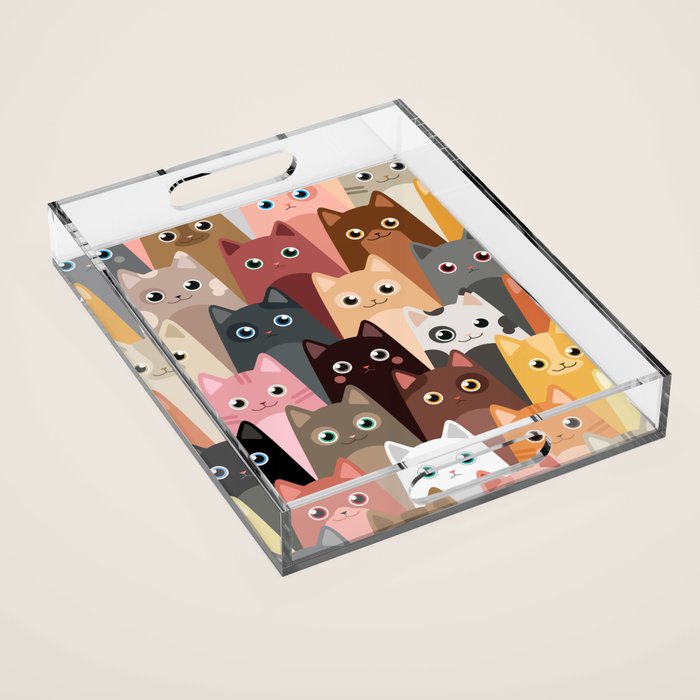 Cats Pattern Acrylic Tray Gallery Image 1