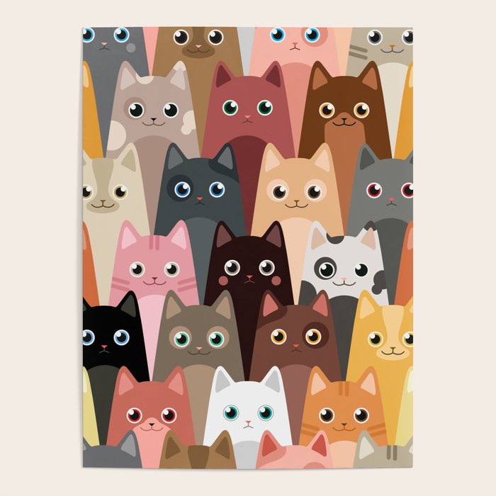 Cats Pattern Poster Gallery Image 1
