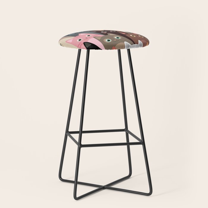 Cats Pattern Stool Gallery Image 1