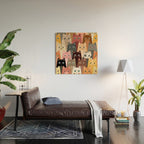 Cats Pattern Wood Wall Art Gallery Image 2