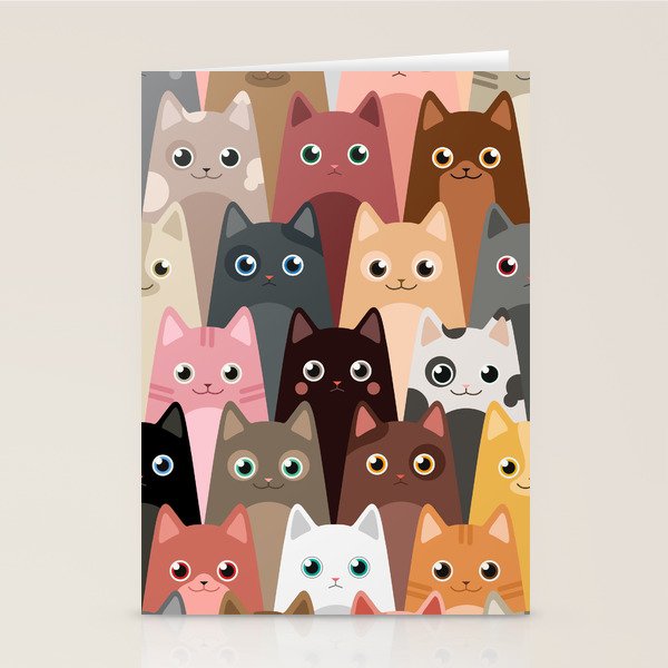 Cats Pattern Stationery Card Gallery Image 2